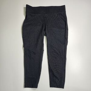 Torrid Black Pinstripe Tapered Pull-On Pants - Plus Size 1 - Career Office Slack